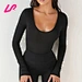 slim fit long sleeve tops